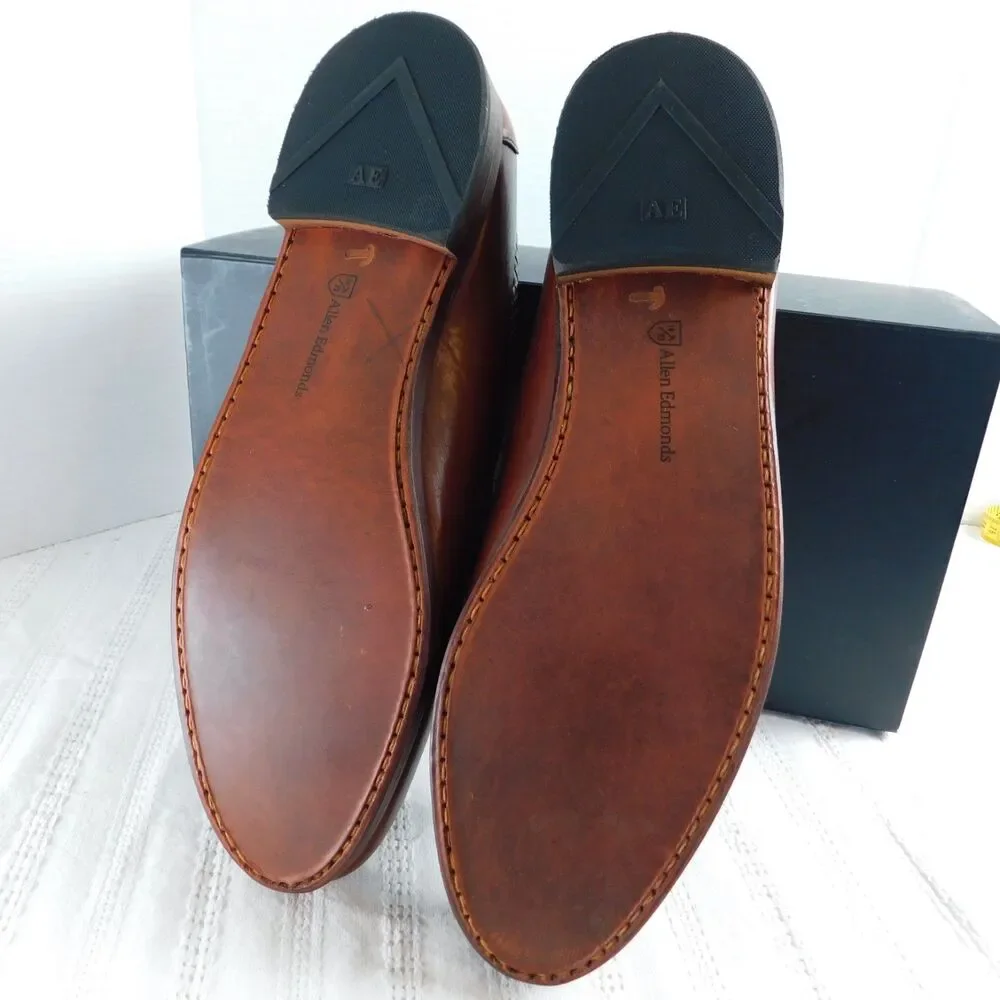 Allen Edmonds Maxfield Brown Leather Tassel Loafers 13B Slip-On Shoes New w/ Box